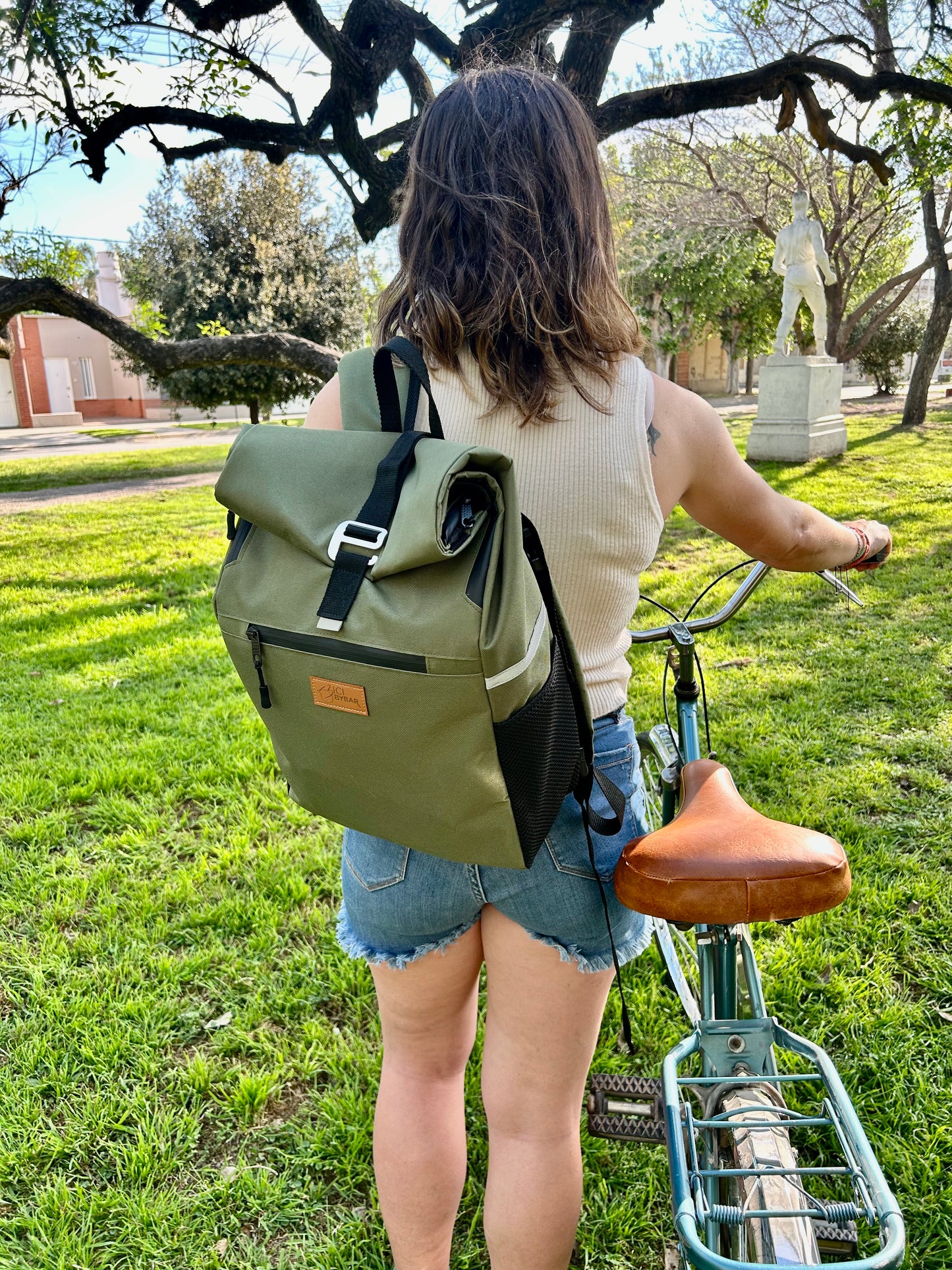 ROLL TOP - Waterproof backpack pannier green
