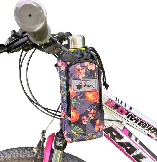 Water Bottle Bag - Floral Blue