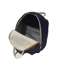 Load image into Gallery viewer, Navy Cotton canvas backpack
