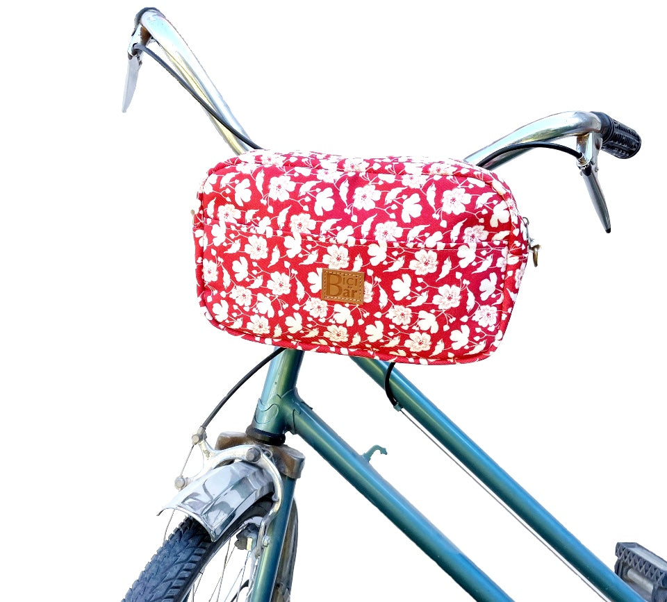 BIKE PACK -  Handlebar Red Floral canvas