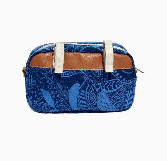 BIKE PACK - Cartera lona tropical azul