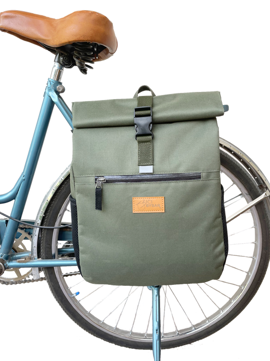 ROLL TOP - Waterproof backpack pannier green