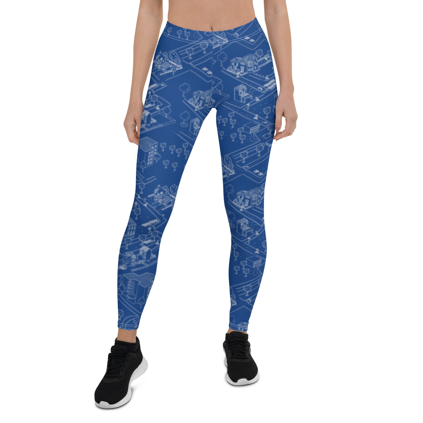 Bike Path Yoga Leggings -Electric Blue