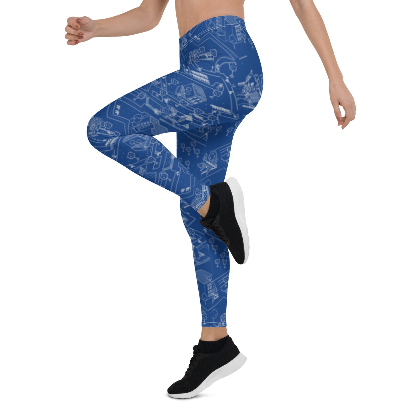 Bike Path Yoga Leggings -Electric Blue