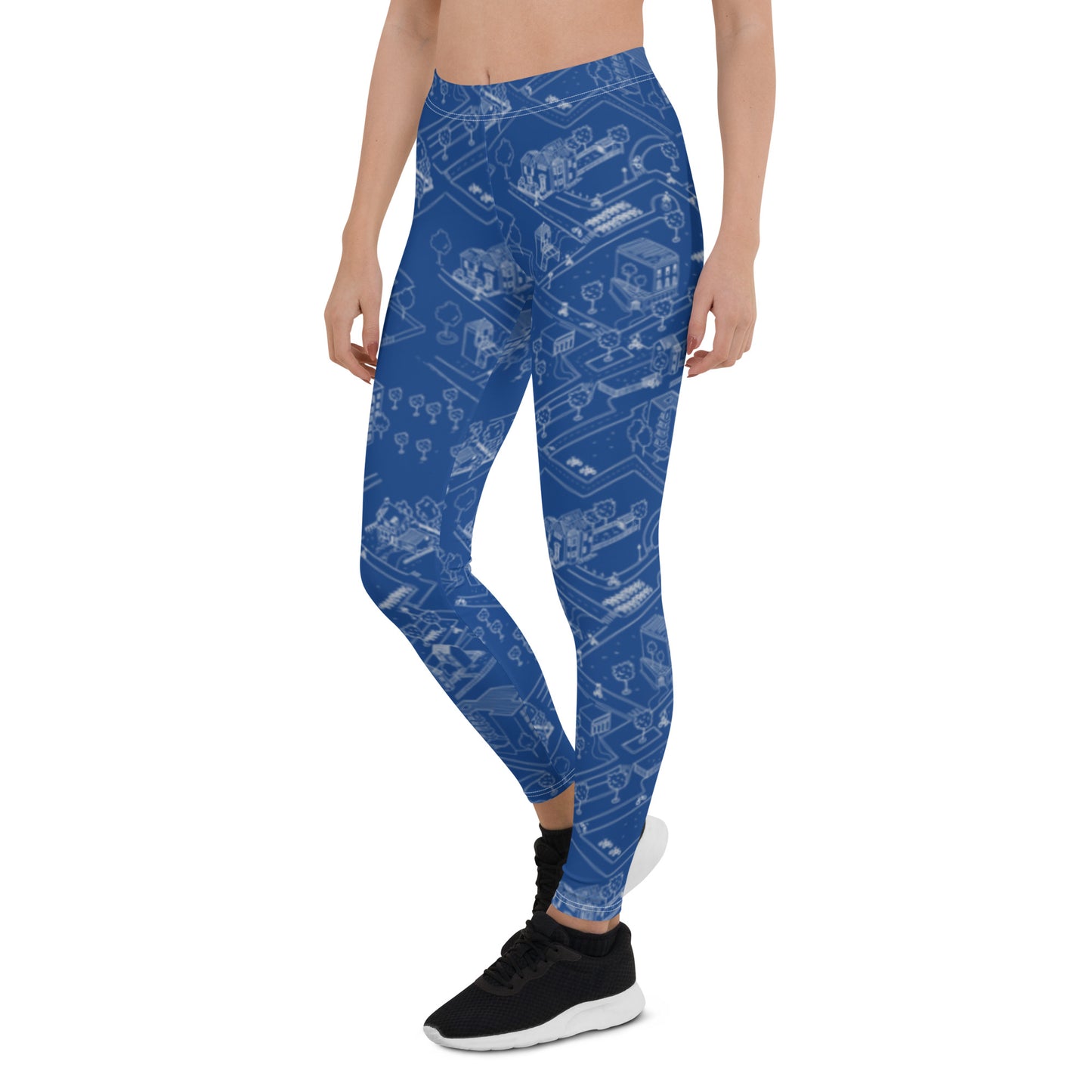 Bike Path Yoga Leggings -Electric Blue