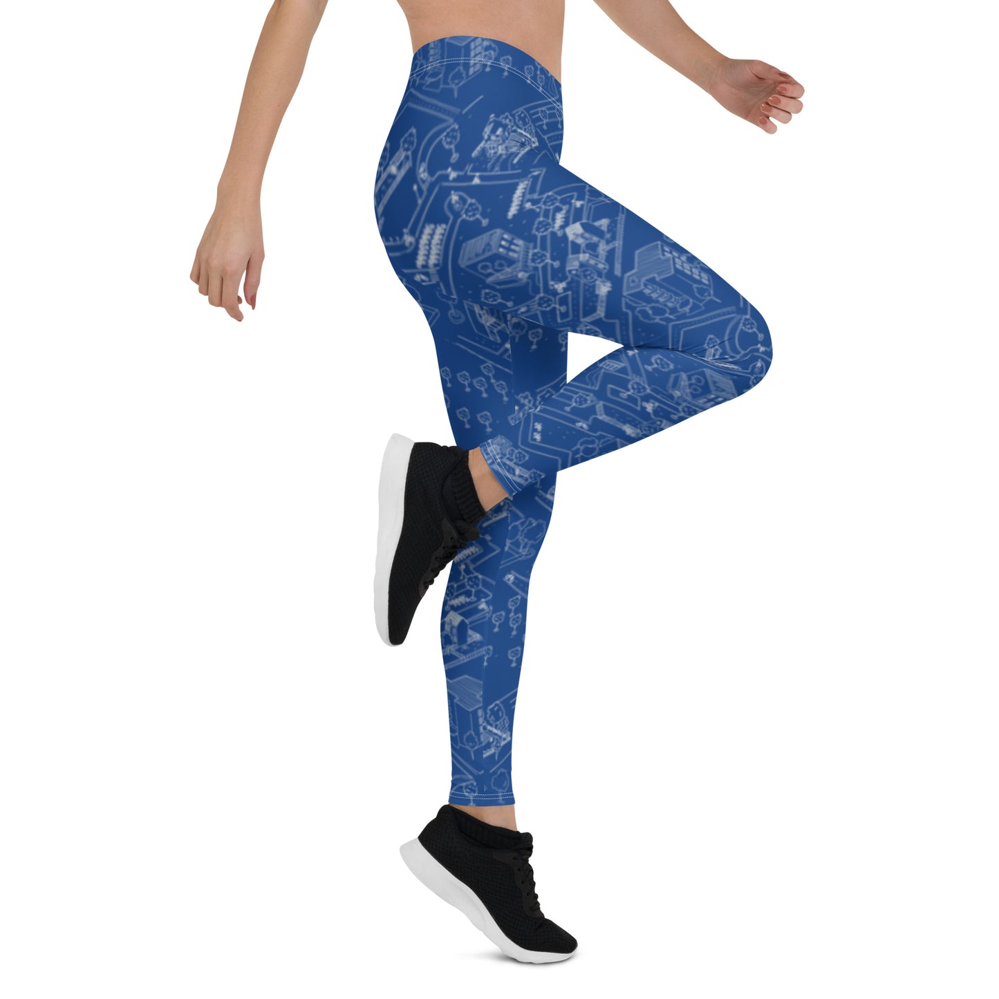 Bike Path Yoga Leggings -Electric Blue