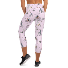 Load image into Gallery viewer, Pink Dogs &amp; Bikes Bicycle leggings
