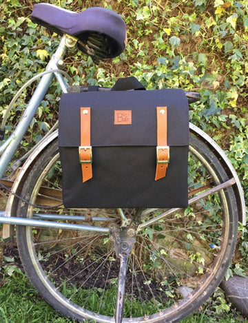 HOWARD - Pannier in canvas and leather Black