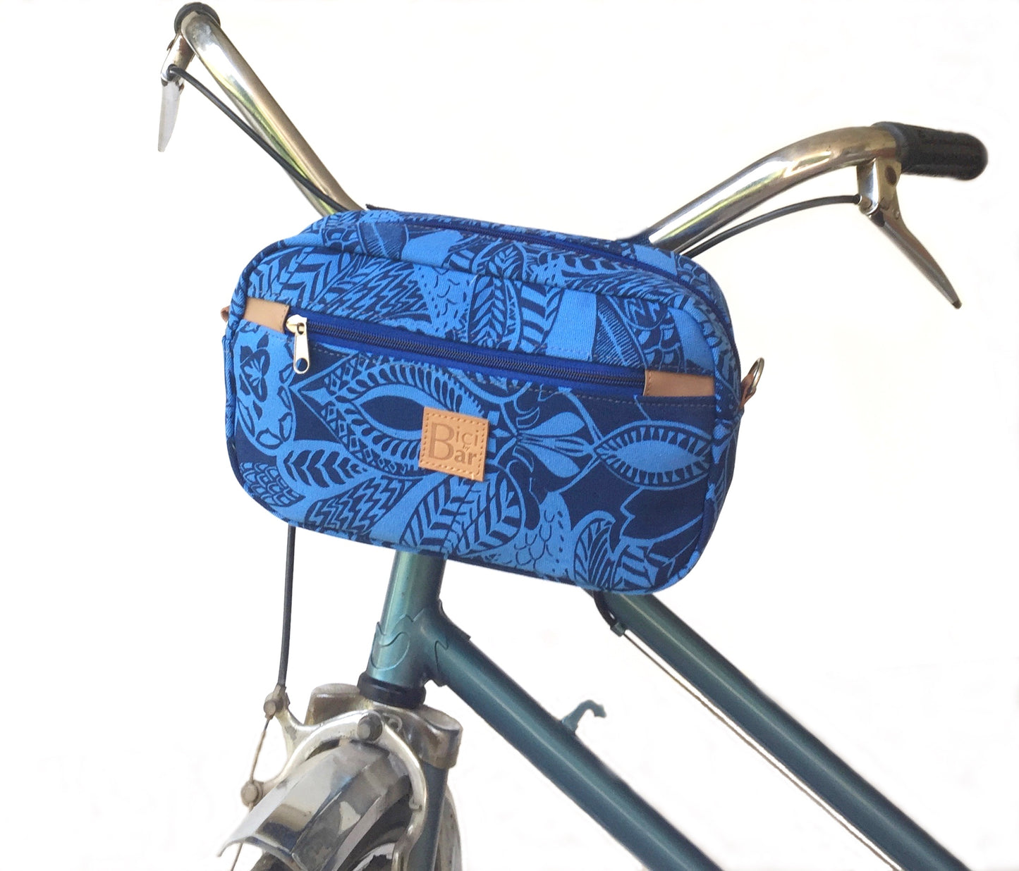 BIKE PACK - Cartera lona tropical azul