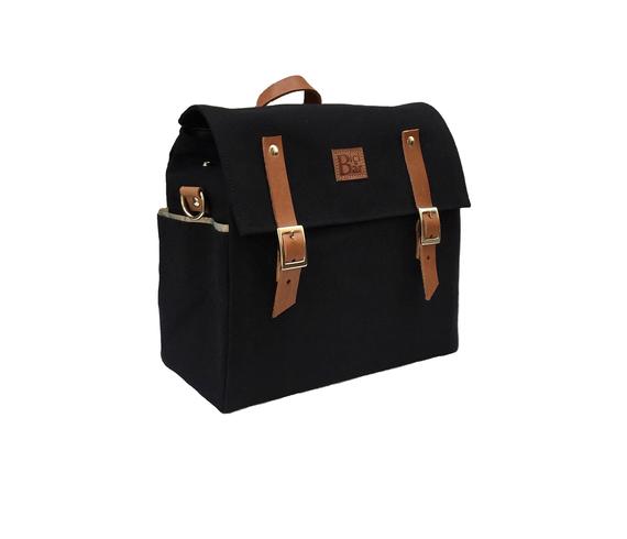 HOWARD - Pannier in canvas and leather Black